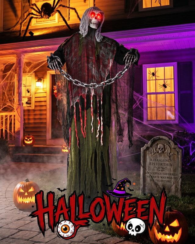 6FT Life-Size Animated Halloween Skeleton Ghost