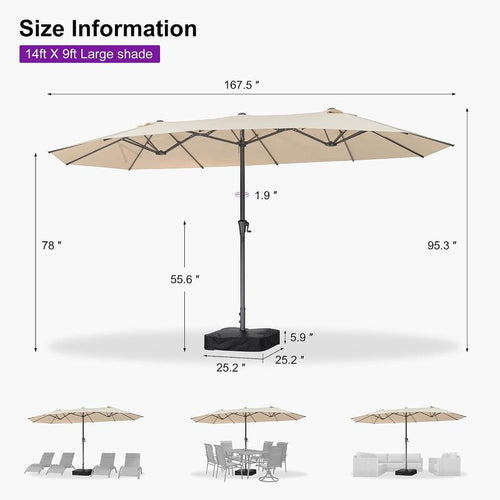 PanoramaShade 15ft Extra-Wide Patio Umbrella