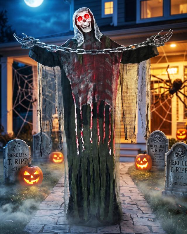 6FT Life-Size Animated Halloween Skeleton Ghost