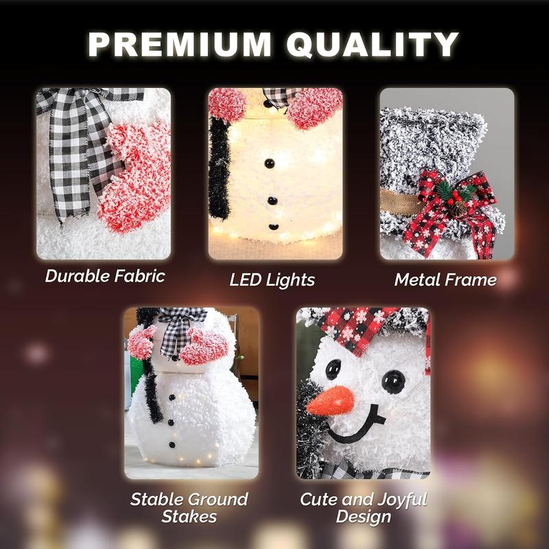 3ft Lighted LED Snowman Decor