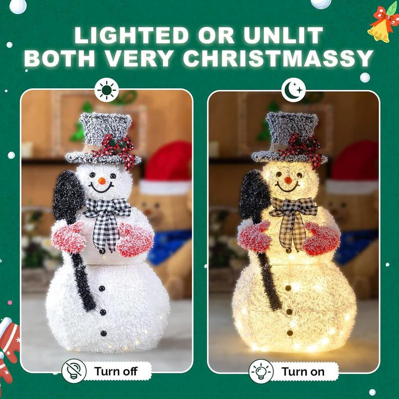 3ft Lighted LED Snowman Decor