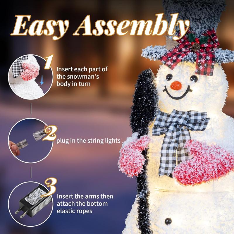 3ft Lighted LED Snowman Decor