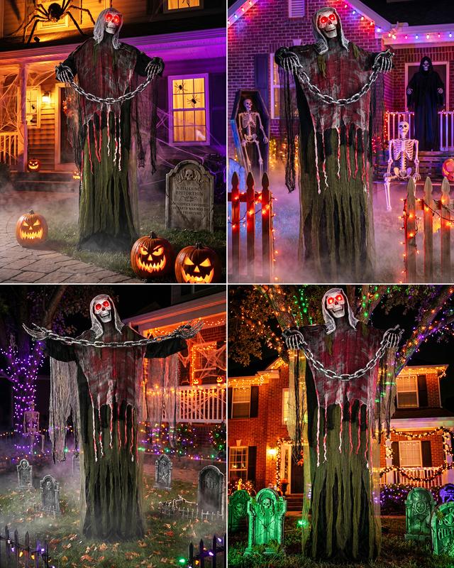 6FT Life-Size Animated Halloween Skeleton Ghost