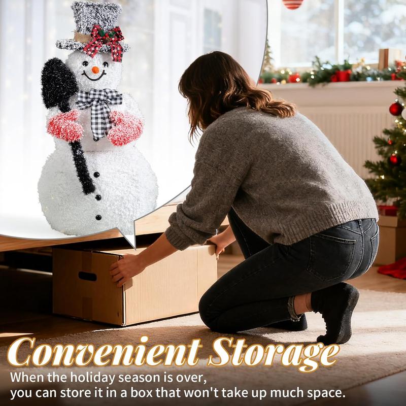 3ft Lighted LED Snowman Decor